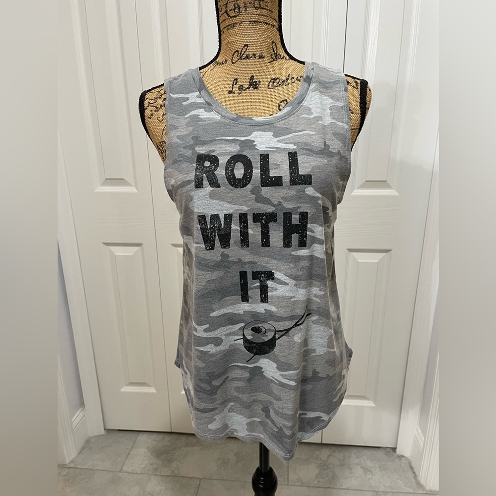 Roll With It Grayson Threads Gray Camo Graphic Muscle Tee